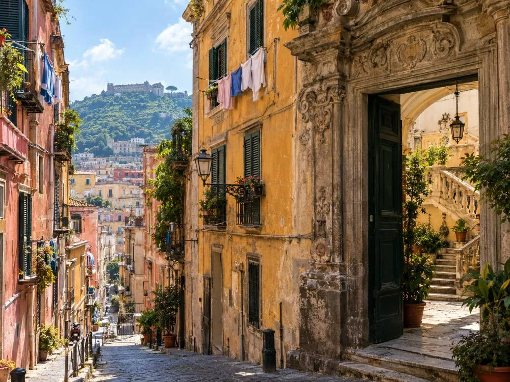 Ingresso della Basilica di Santa Maria della Sanità, sopra San Gaudioso
